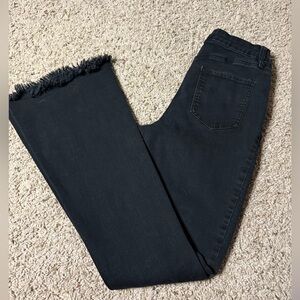 YMI Black Frayed Flare Jeans